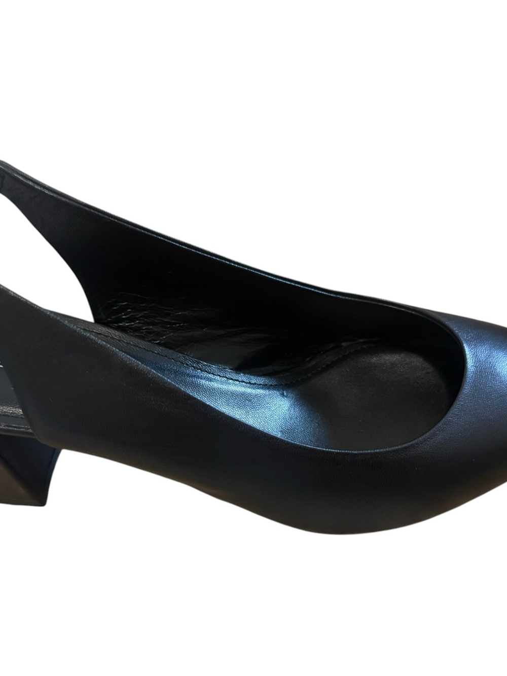 AGL Black Leather Pointed Toe Block Heel Slingback Pumps Size 40 | like new! - Picture 5 of 12
